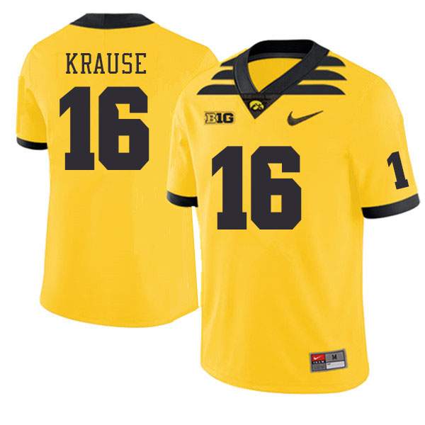 Iowa Hawkeyes #16 Paul Krause College Football Jerseys Stitched Sale-Gold